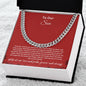 Cuban Link Chain With Son Message Card