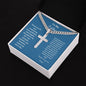Cuban Chain with Cross Necklace With Father Message Card