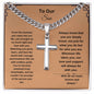 Cuban Link Chain With Engraved Artisan Cross