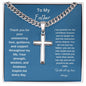 Cuban Chain with Cross Necklace With Father Message Card