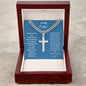Cuban Chain with Cross Necklace With Father Message Card