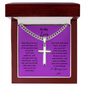 Cuban Link Chain With Engraved Artisan Cross For My Love/ Father