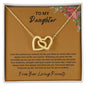 Interlocking Heart Necklace, Daughter Message Card/ Gift