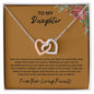 Interlocking Heart Necklace, Daughter Message Card/ Gift