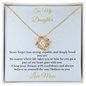To My Daughter – Love Knot Necklace – Never Forget How Strong You Are